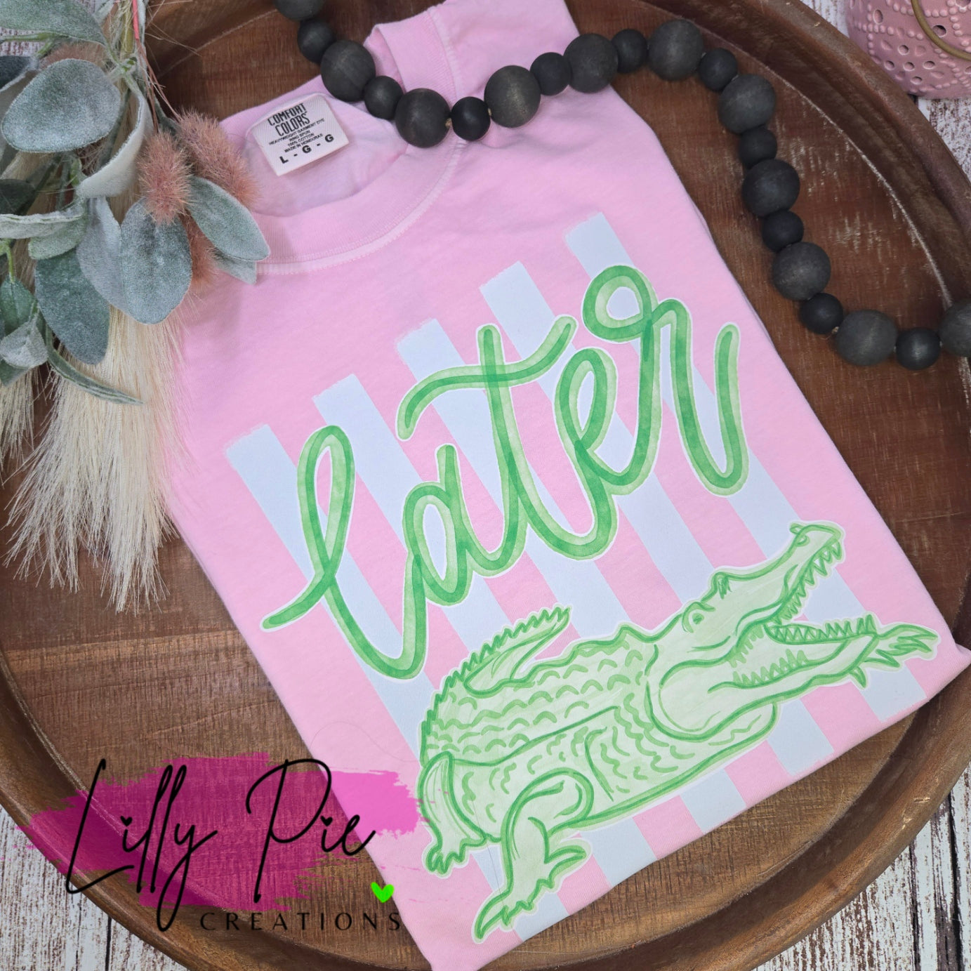Later Gator Preppy Stripe Comfort Colors T-shirt