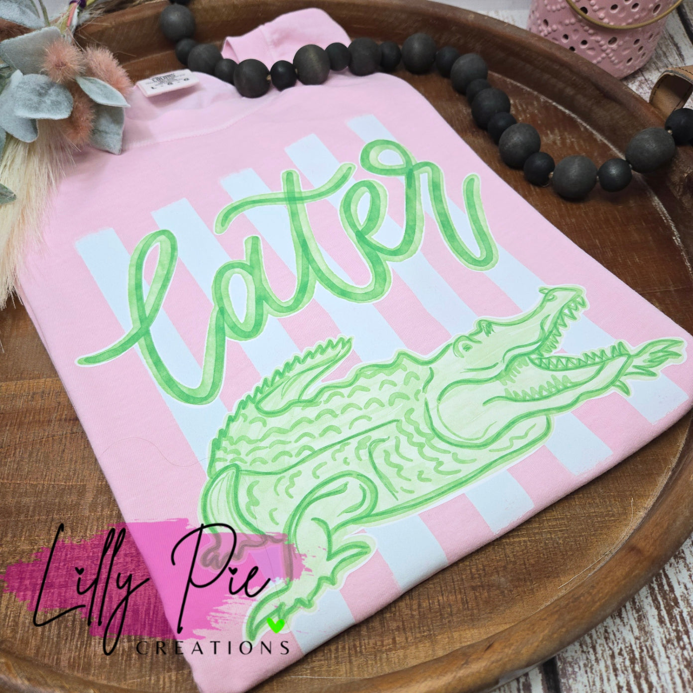 Later Gator Preppy Stripe Comfort Colors T-shirt