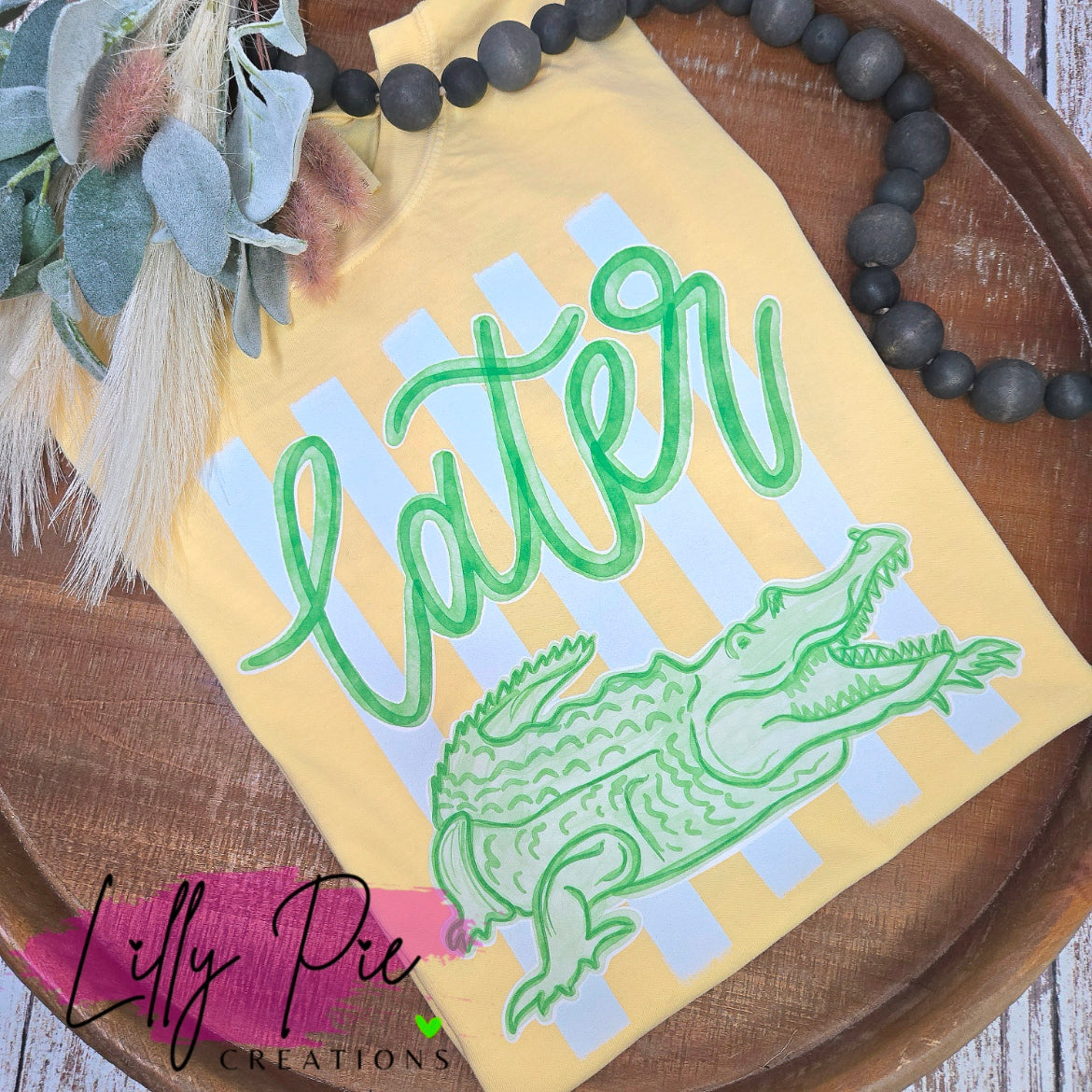 Later Gator Preppy Stripe Comfort Colors T-shirt