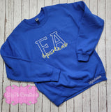 Varsity Letter with Mascot School Spirit Sweatshirt