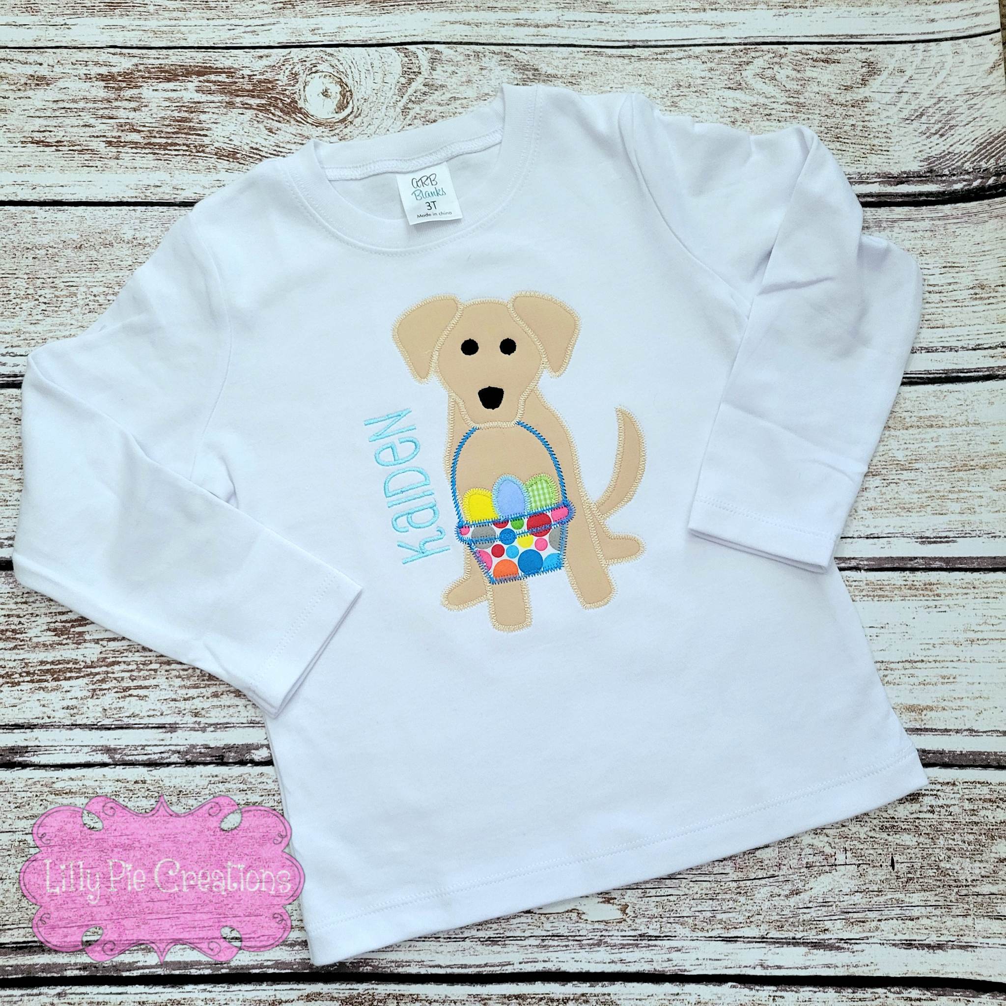 Easter Puppy Applique Boys Easter Shirt