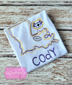 Louisiana Tiger Football Embroidered Kids Shirt