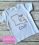 Louisiana Tiger Football Embroidered Kids Shirt