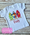 Summer Surf Board Applique Kids Shirt