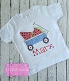 Watermelon Wagon Personalized Kids Shirt - Embroidered Summer Boys Shirt