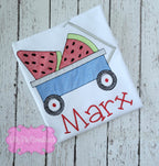 Watermelon Wagon Personalized Kids Shirt - Embroidered Summer Boys Shirt
