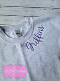 Script Embroidered Collar Sweatshirt - Trendy Sweatshirt