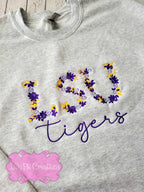 Floral School Initial and Mascot Sweatshirt - Custom Orders Welcome