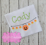 Personalized Halloween Banner Embroidered Shirt - Toddler Halloween Tee