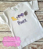 Checkered Tiger Football Trio - Boys Embroidered Shirt