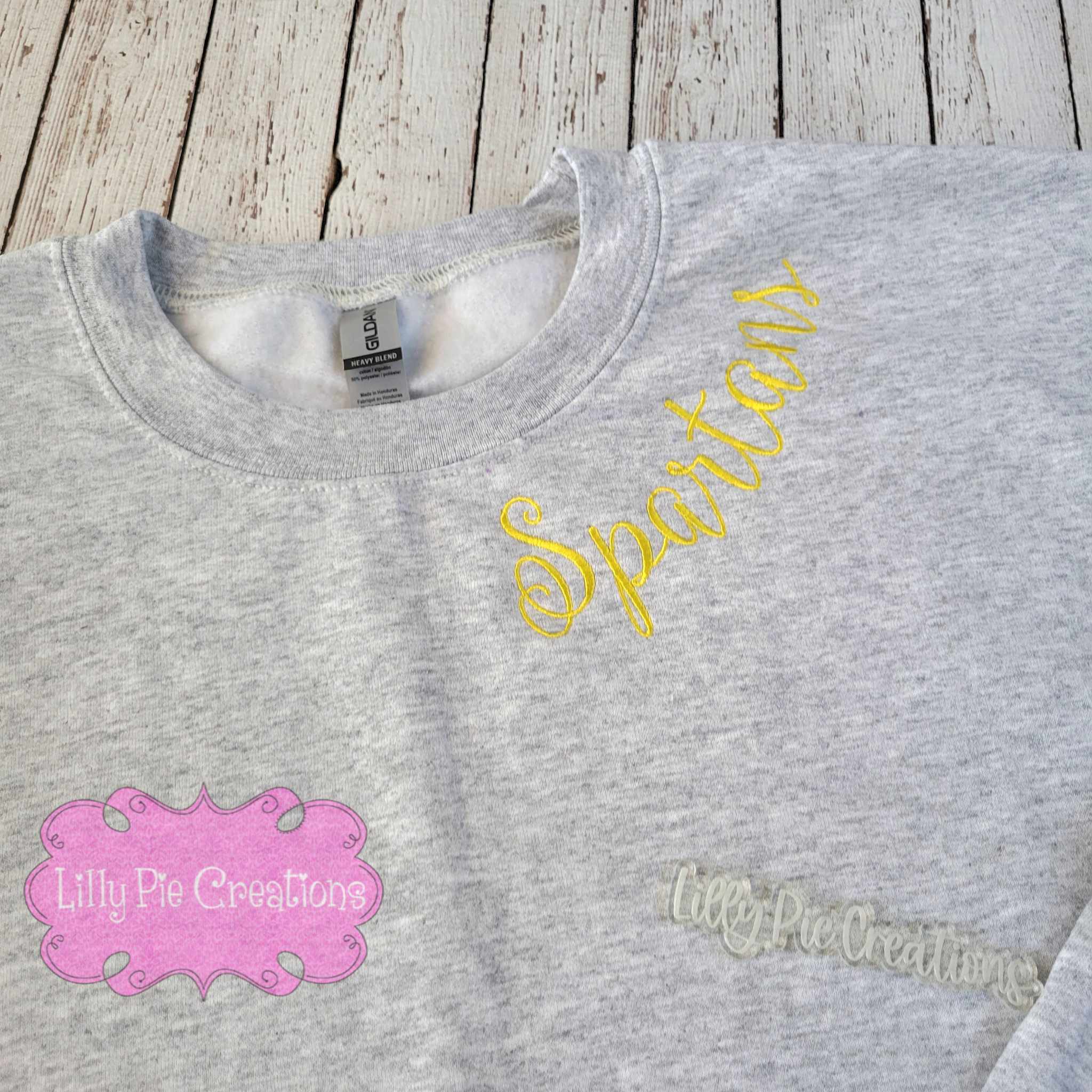 Script Embroidered Collar Sweatshirt - Trendy Sweatshirt