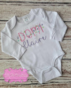 Christmas Light Embroidered Name Shirt - Traditional and Non-Traditional Christmas Colors Available.