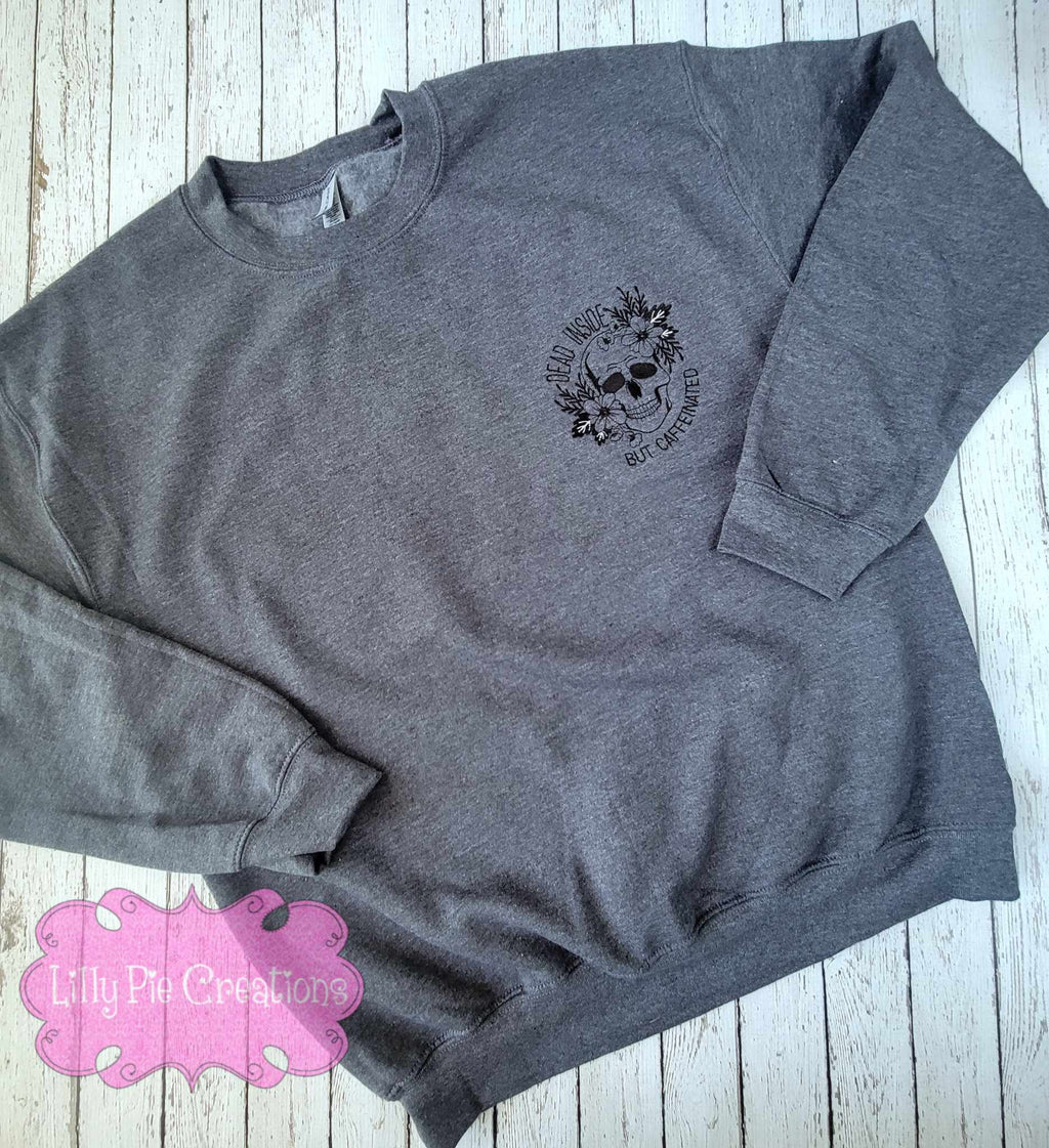 Dead Inside but Caffeinated Unisex Adult Halloween Sweatshirt