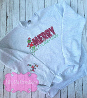 Merry Grinchmas Christmas Sweatshirt - With Sleeve Detail