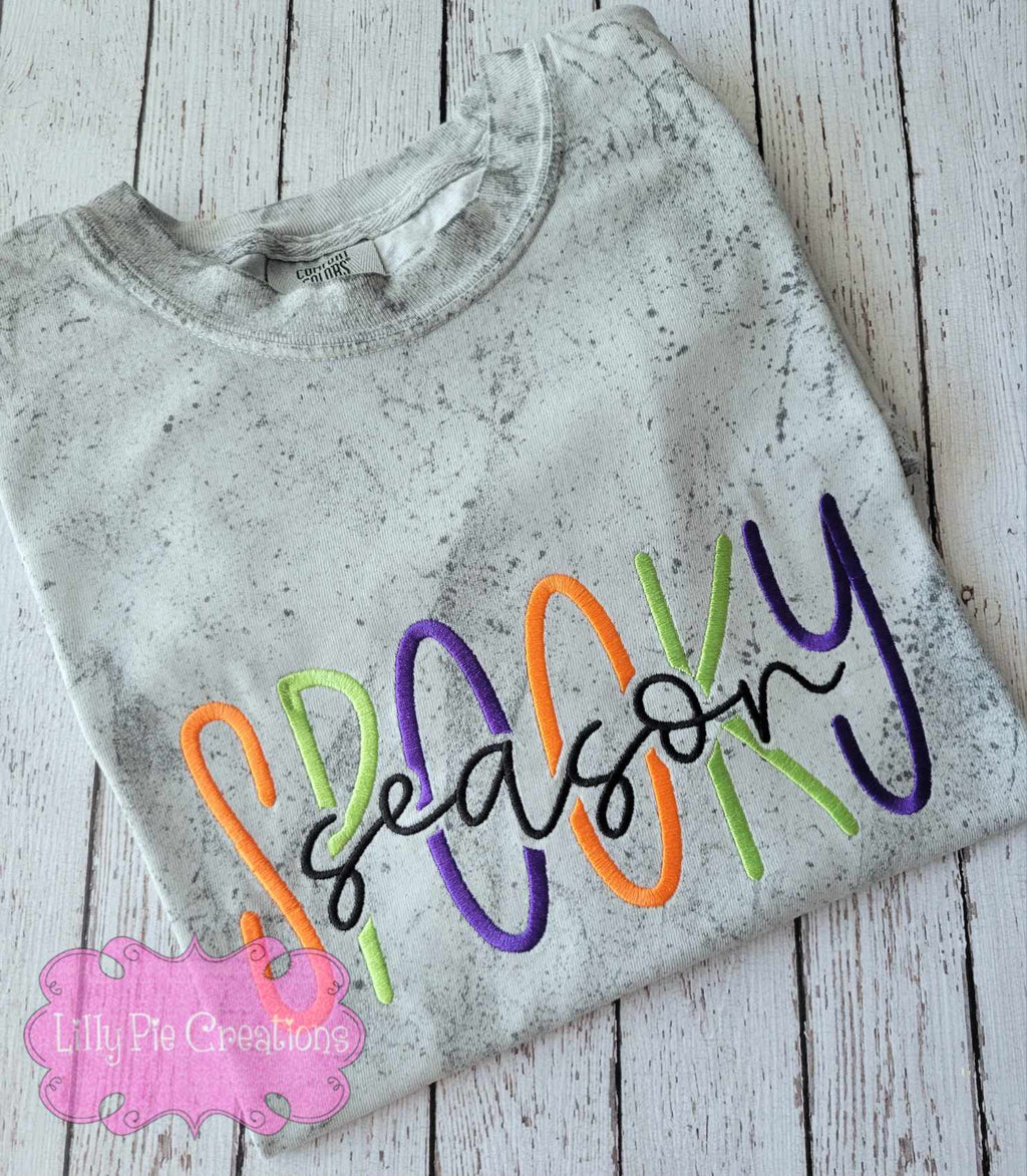 Spooky Season Embroidered Shirt - Comfort Colors Halloween Tshirt