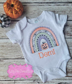 Personalized Halloween Rainbow Girls Shirt - Girls Halloween T-Shirt