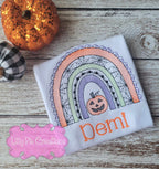 Personalized Halloween Rainbow Girls Shirt - Girls Halloween T-Shirt