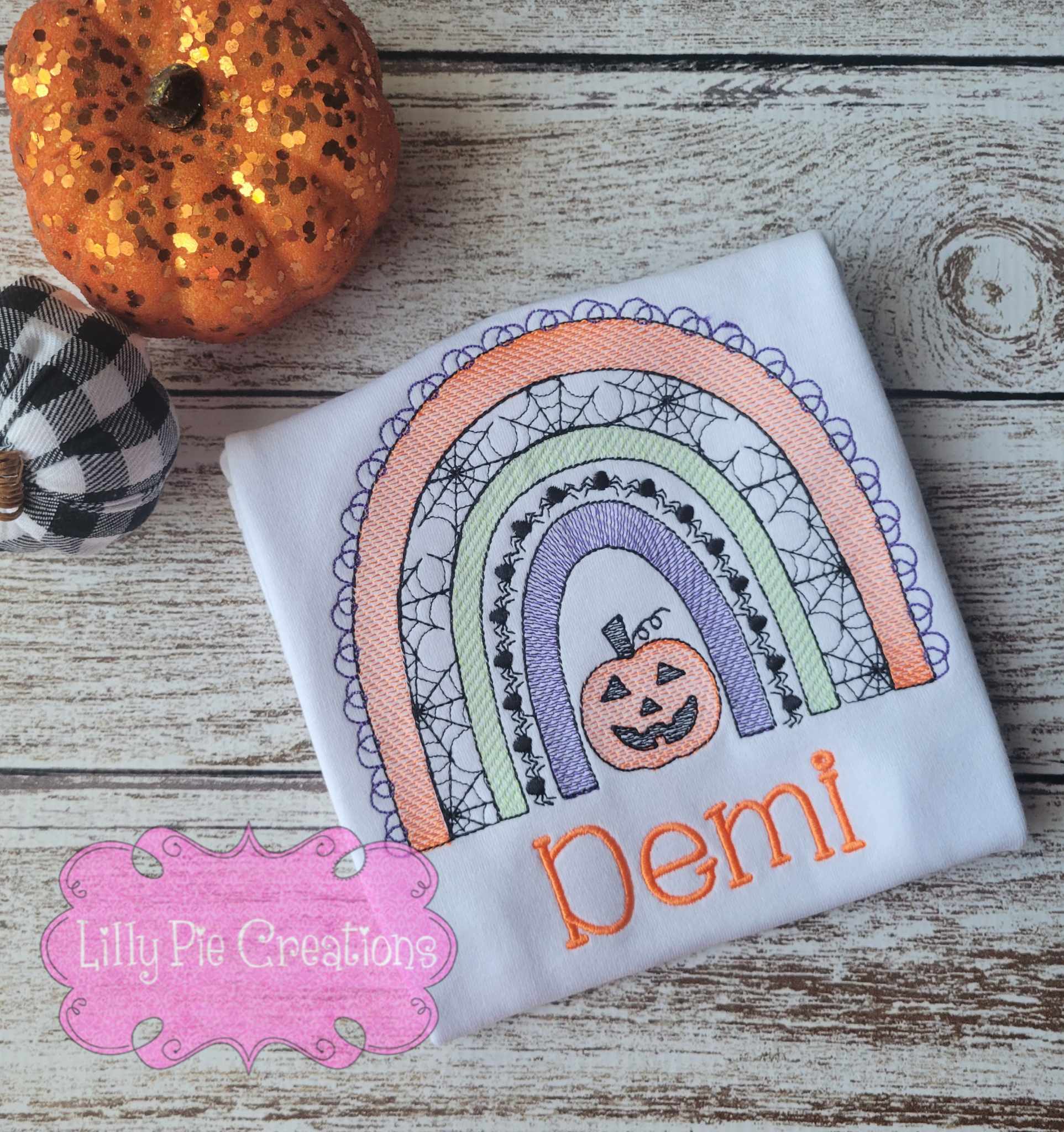 Personalized Halloween Rainbow Girls Shirt - Girls Halloween T-Shirt