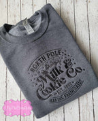 North Pole Milk & Cookies Christmas Sweatshirt - Toddler, Youth and Adult Sizes available