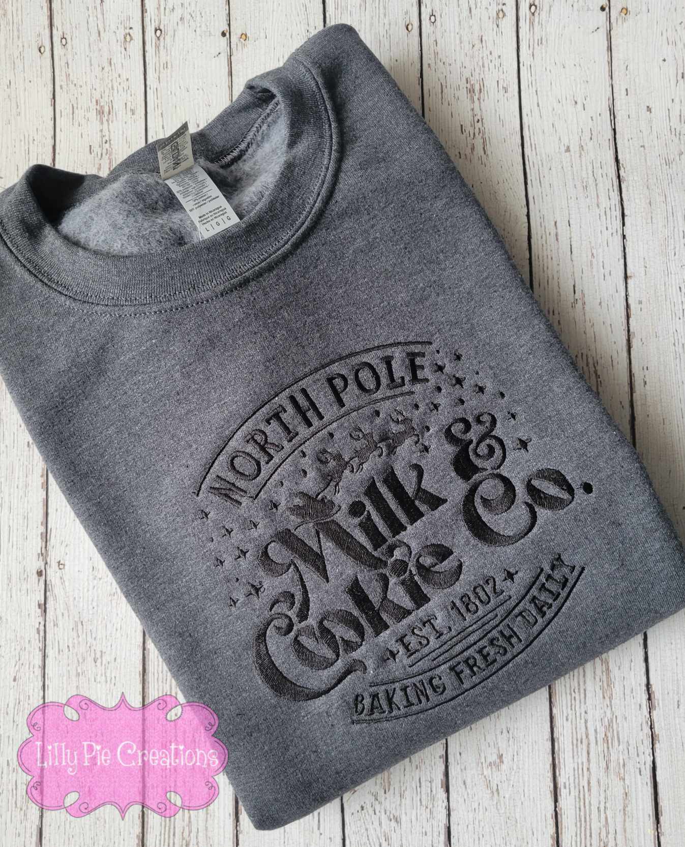 North Pole Milk & Cookies Christmas Sweatshirt - Toddler, Youth and Adult Sizes available