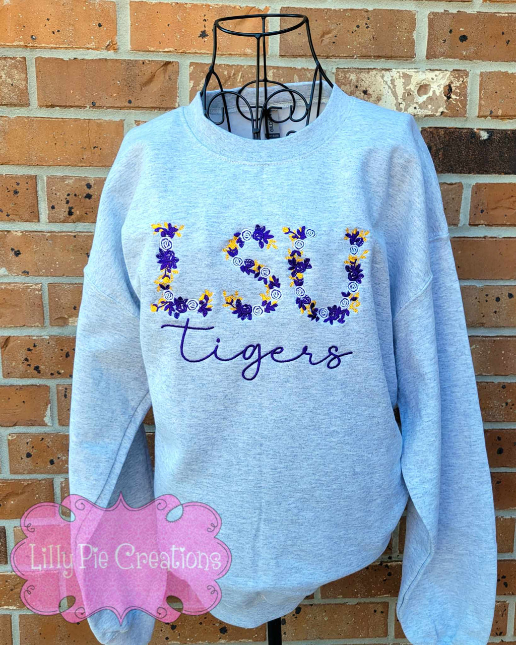 Floral School Initial and Mascot Sweatshirt - Custom Orders Welcome