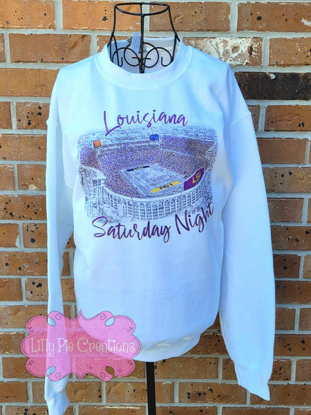 Lilly Pie Creations Louisiana Saturday Night Sweatshirt XLarge