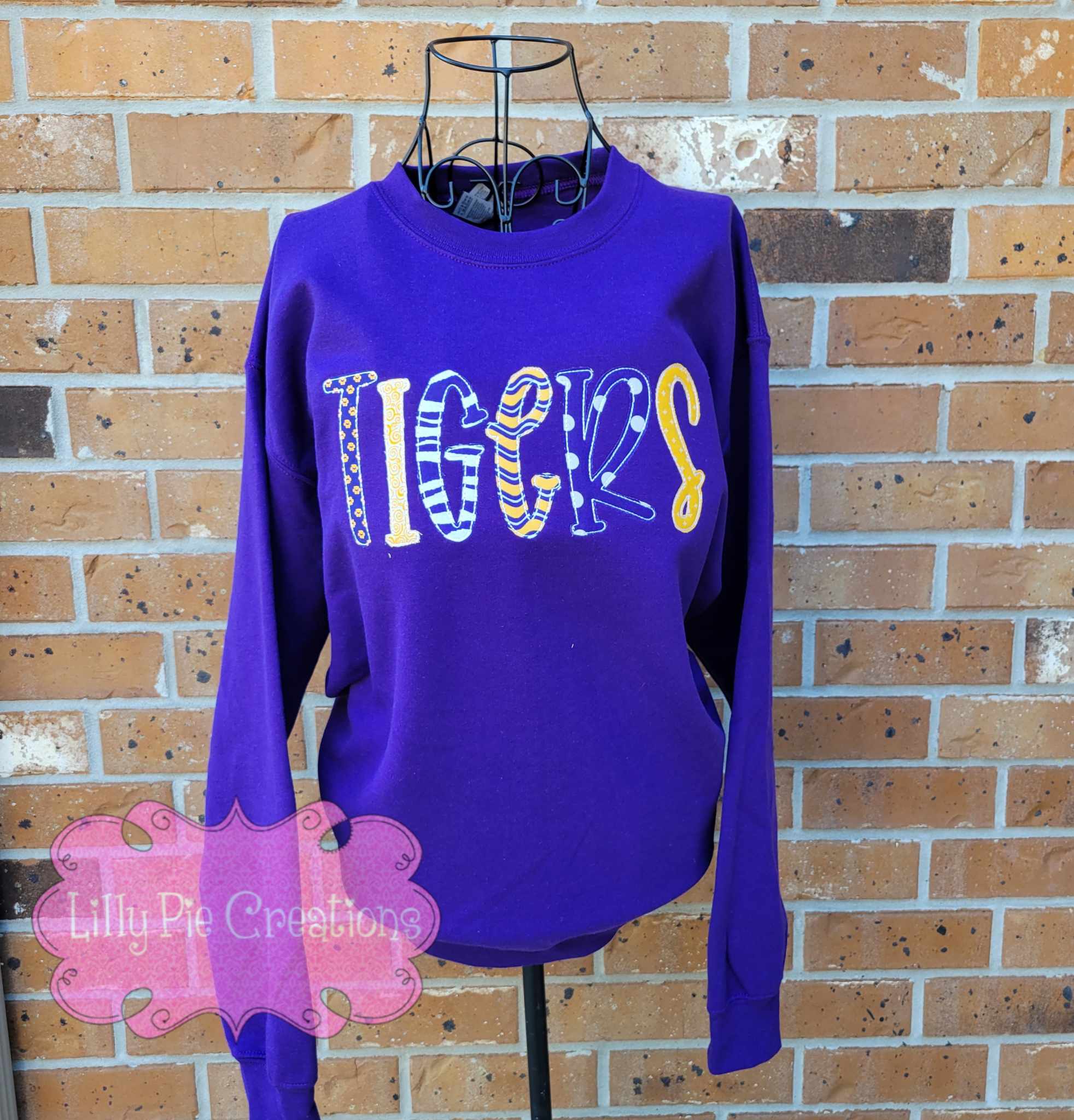 Tigers Applique Letter Sweatshirt - Custom Orders Welcome!