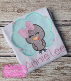 Personalized Girly Turkey Shirt - Embroidered Girls Thanksgiving Shirt