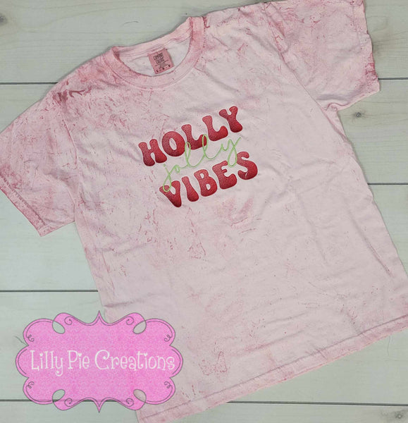Holly Jolly Vibes Comfort Colors Color Blast T-shirt