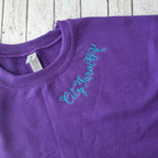 Script Embroidered Collar Sweatshirt - Trendy Sweatshirt