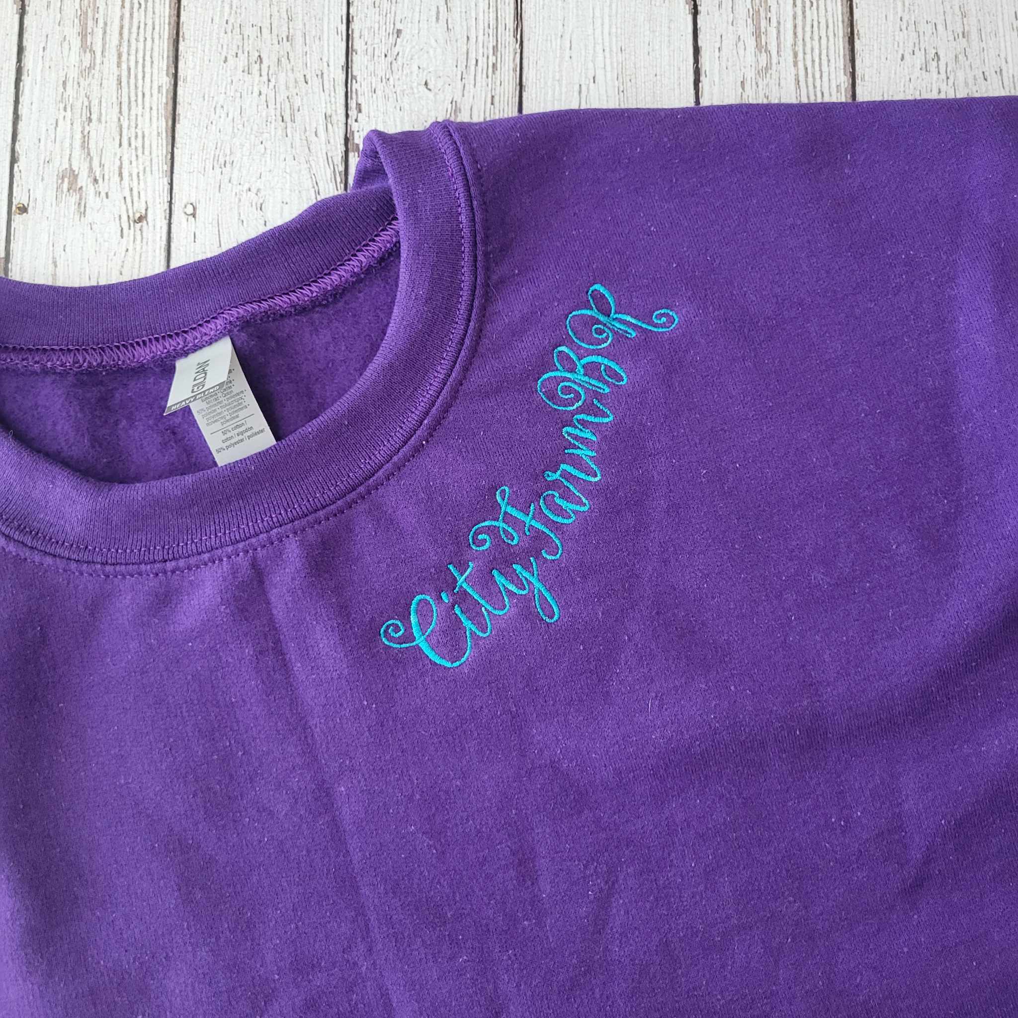 Script Embroidered Collar Sweatshirt - Trendy Sweatshirt