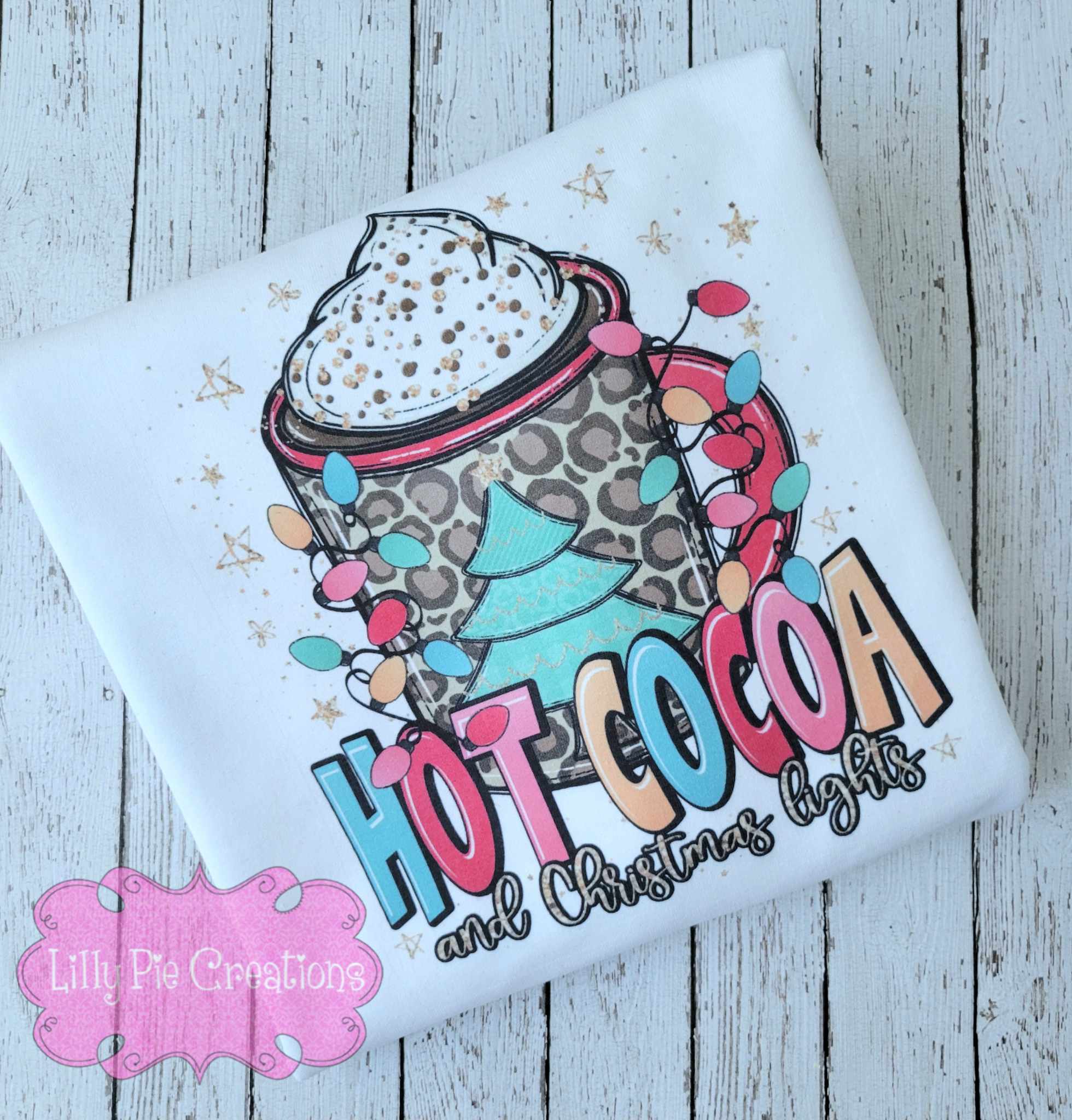 Hot Cocoa & Christmas Lights Sweatshirt - With Sleeve Detail