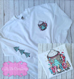 Hot Cocoa & Christmas Lights Sweatshirt - With Sleeve Detail