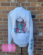Hot Cocoa & Christmas Lights Sweatshirt - With Sleeve Detail