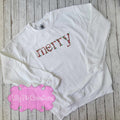 Merry Floral Embroidered Christmas Sweatshirt