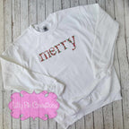 Merry Floral Embroidered Christmas Sweatshirt