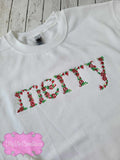 Merry Floral Embroidered Christmas Sweatshirt