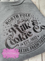 North Pole Milk & Cookies Christmas Sweatshirt - Toddler, Youth and Adult Sizes available