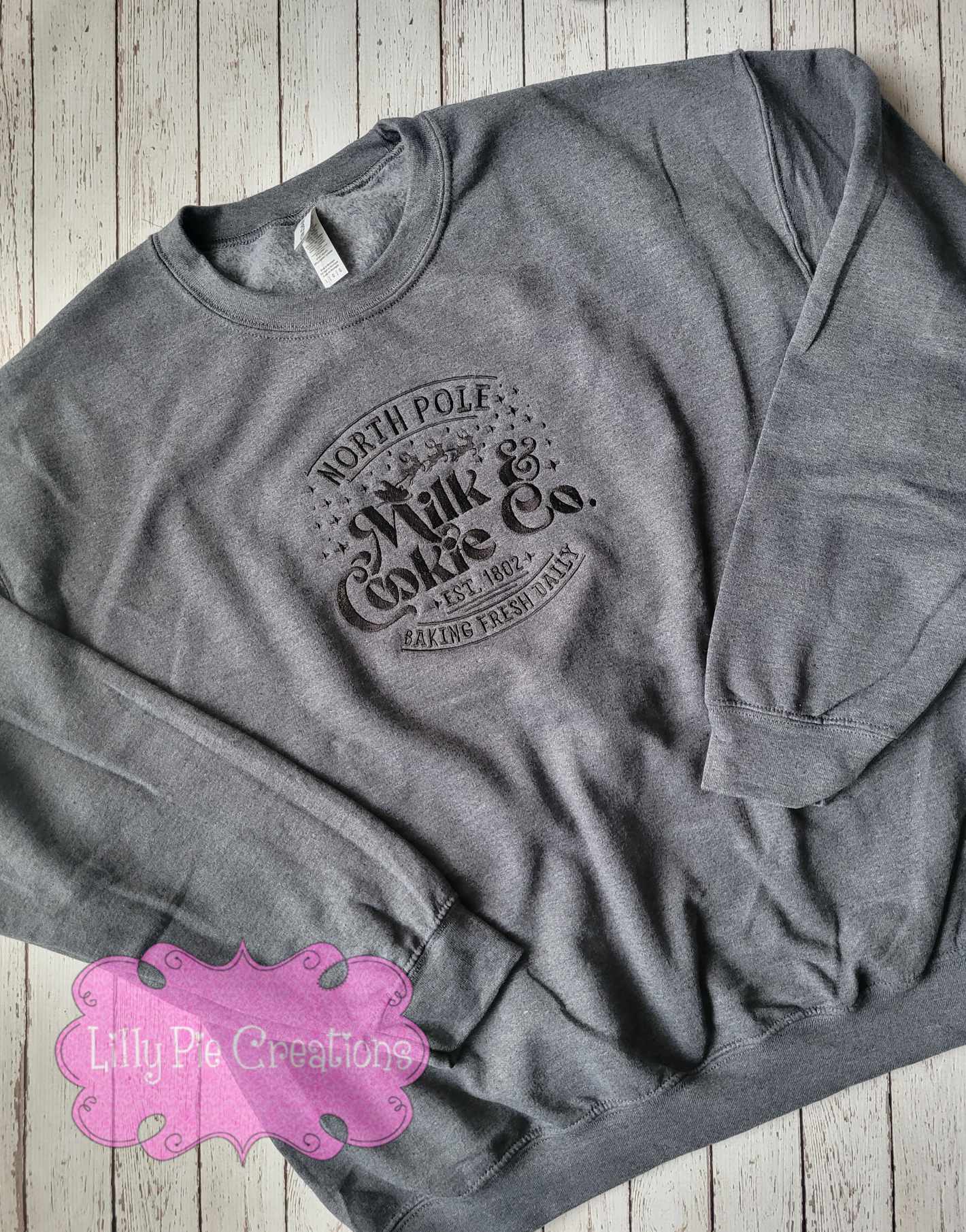 North Pole Milk & Cookies Christmas Sweatshirt - Toddler, Youth and Adult Sizes available