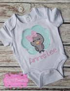 Personalized Girly Turkey Shirt - Embroidered Girls Thanksgiving Shirt