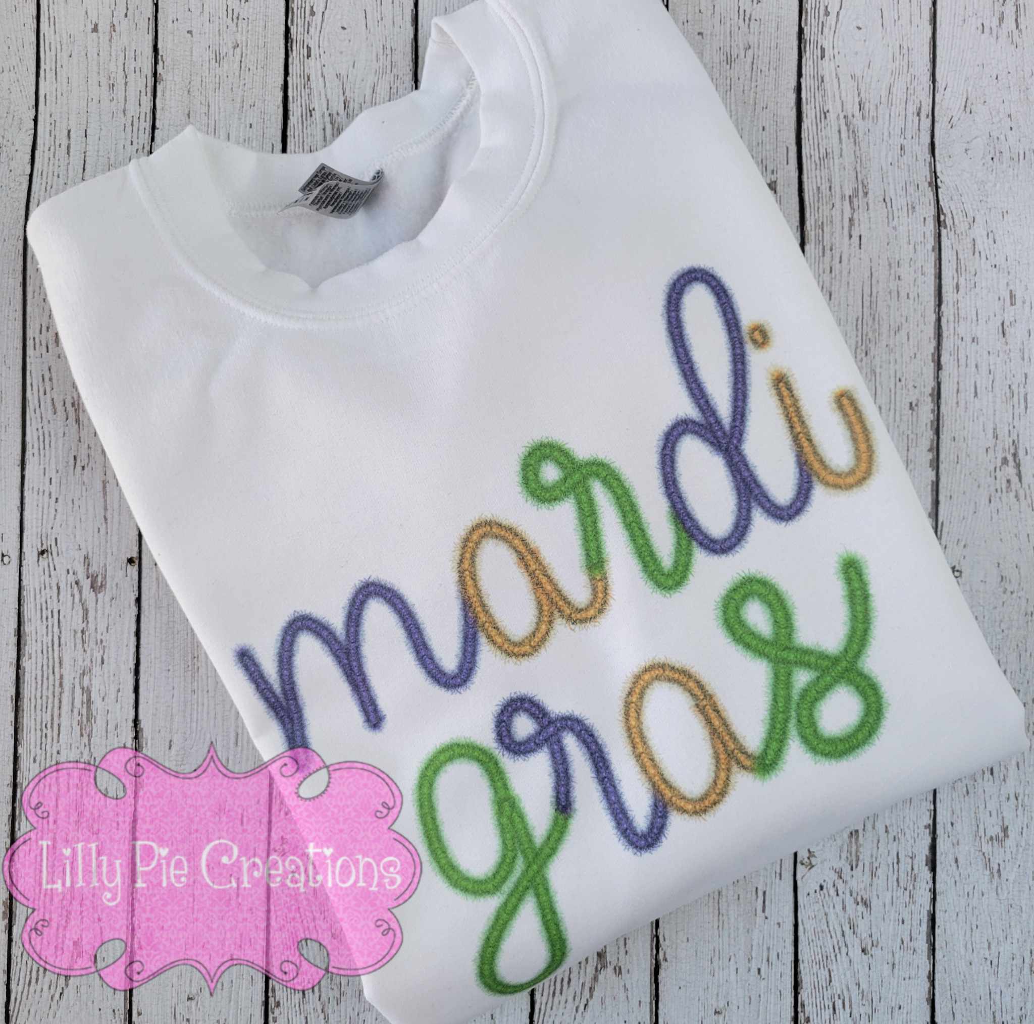 Mardi Gras Faux Tinsel Sweatshirt - Available in T-shirt Sweatshirt