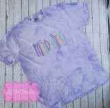 Sketch Mardi Gras Embroidered Comfort Colors Shirt - Purple Color Blast Tee