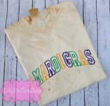 Varsity Letter Mardi Gras Color Comfort Colors T-shirt - Color Blast Mardi Gras Shirt