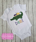 Mardi Gras Alligator with King Cake Applique Shirt