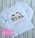 Zoo Animal Embroidered Birthday Shirt - Safari Birthday Shirt - Personalized