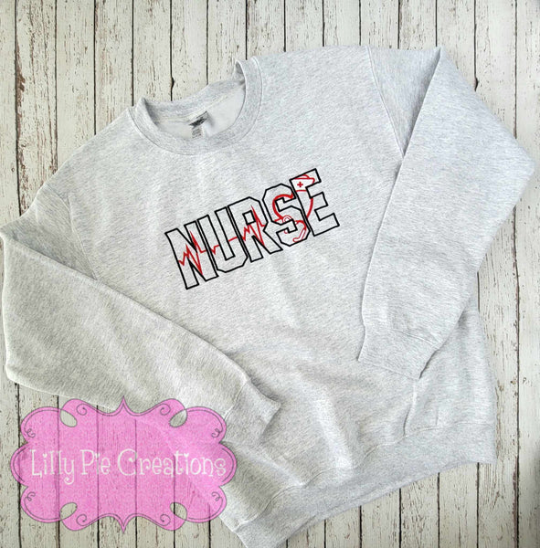Embroidered Nurse Sweatshirt-Can be Customized