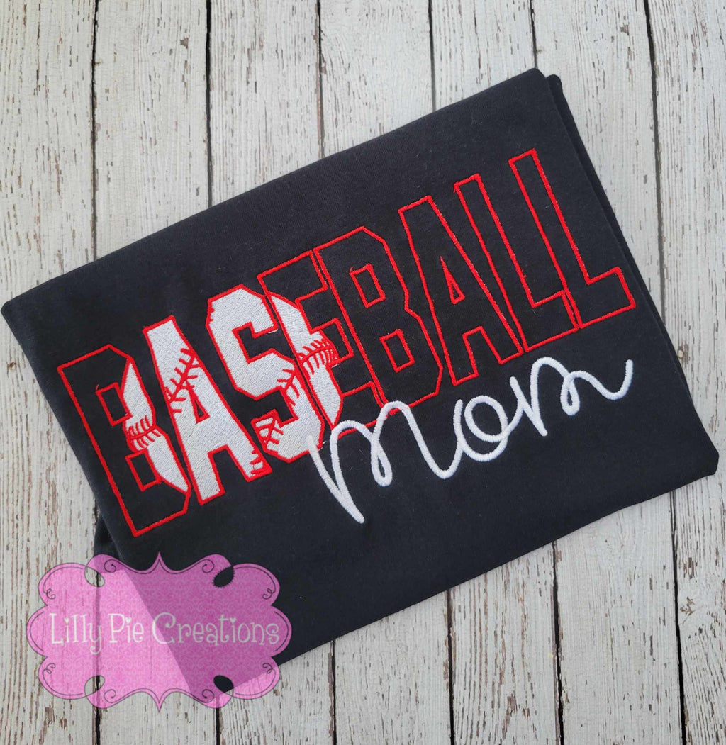 Custom Embroidered Baseball Shirt - add mom, team name, or players name