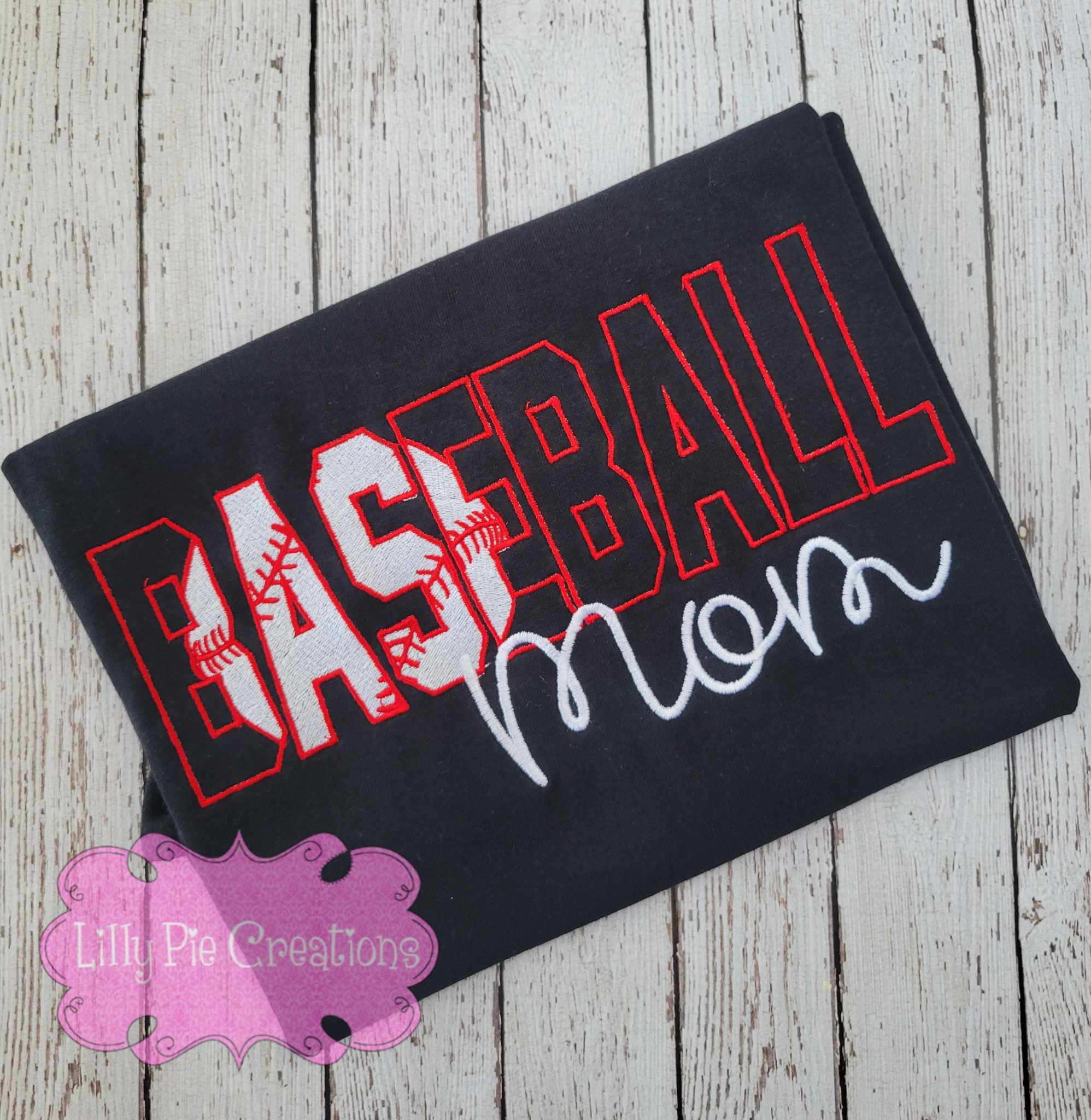 Custom Embroidered Baseball Shirt - add mom, team name, or players name