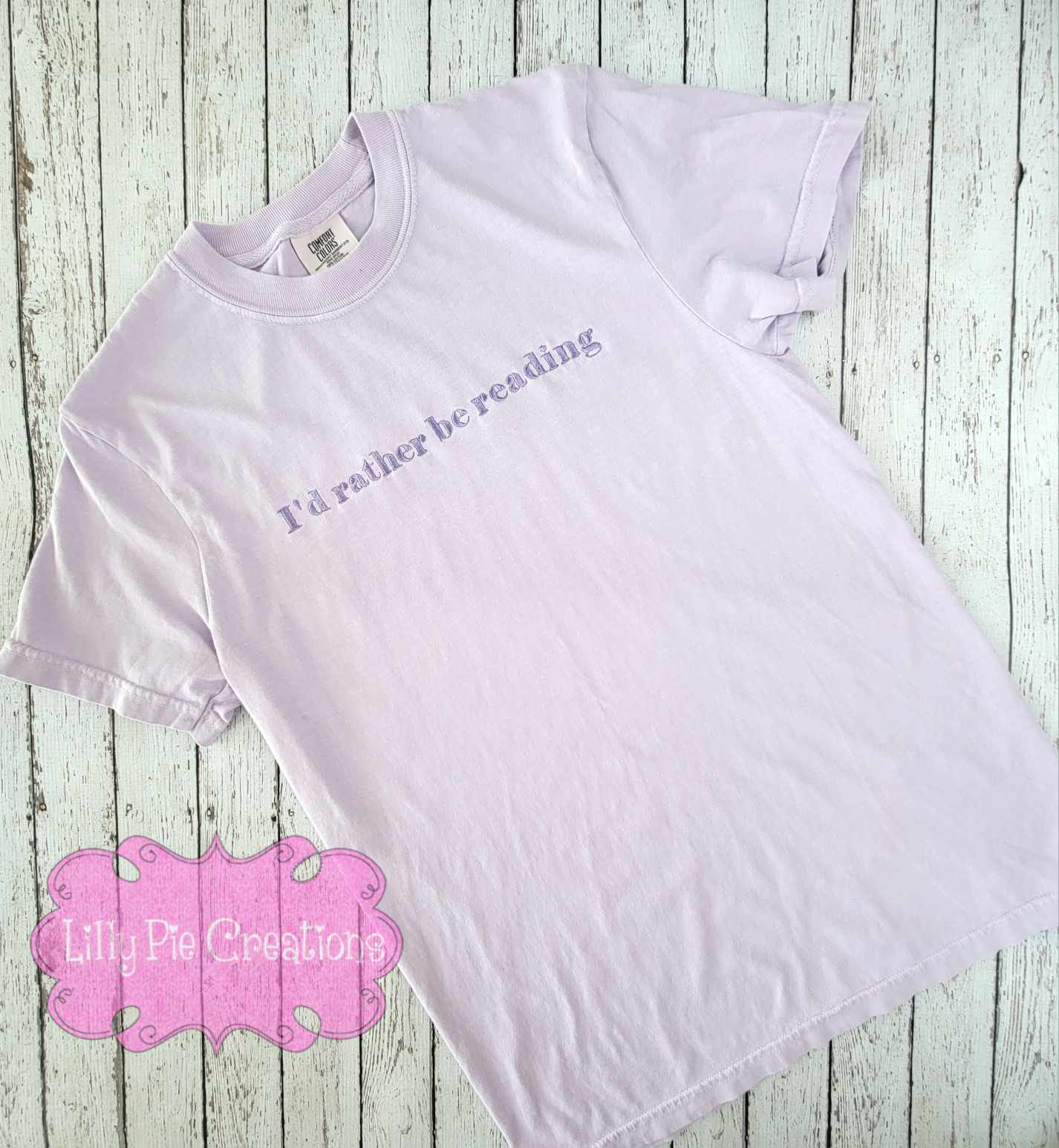 I'd Rather be Reading - Embroidered Comfort Colors Tee