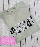 Moody Applique Comfort Color Shirt - Cow Print T-shirt